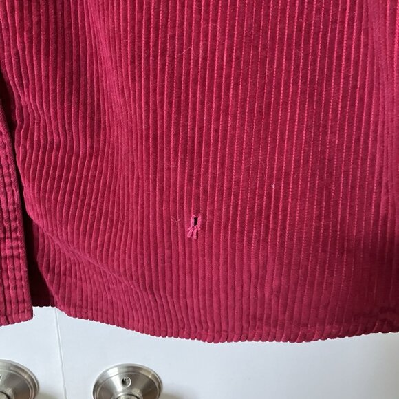 Vintage Cotton Ginny Shirt Womens Red Corduroy Shacket Button Up Whimsigoth - Picture 3 of 8